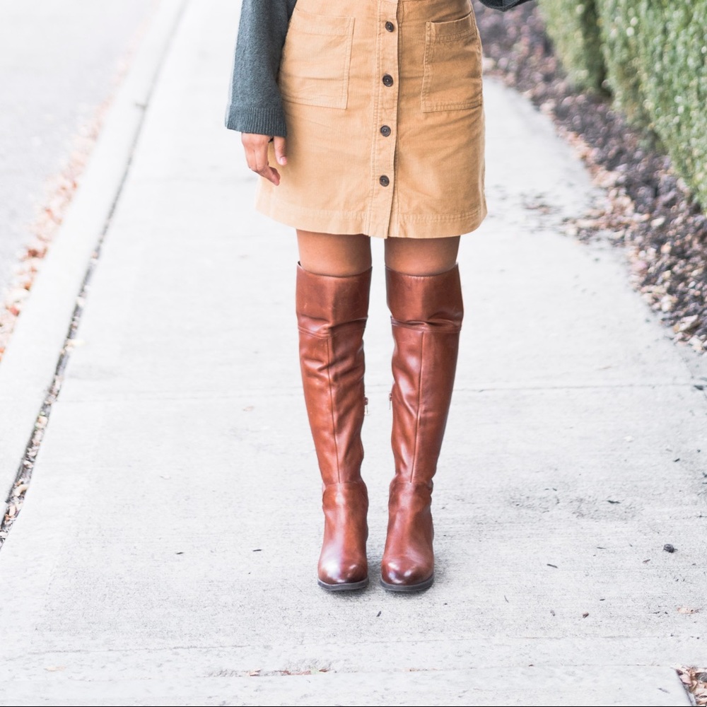 Brown over the knee boots